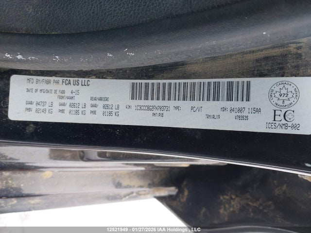 1C3CCCBG2FN703731 Chrysler 200 S