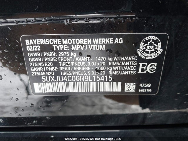 5UXJU4C06N9L15415 BMW X5 M50i