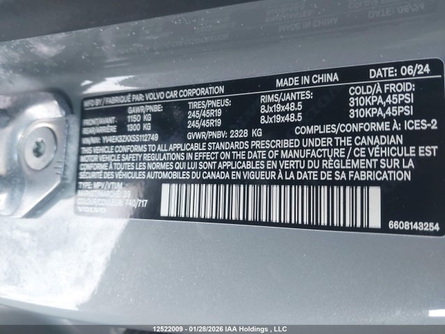 Aukcja sprzedaży 2025 Volvo Ex30 Twin Motor Performance Plus, vin: YV4EK3ZKXSS112749, numer aukcji: 12522009