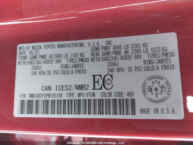 7MMVABDY5PN105189 Mazda Cx-50 Premium
