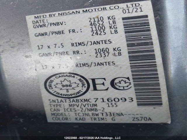 Nissan ROGUE S 2021 5N1AT3ABXMC716093 Image 9
