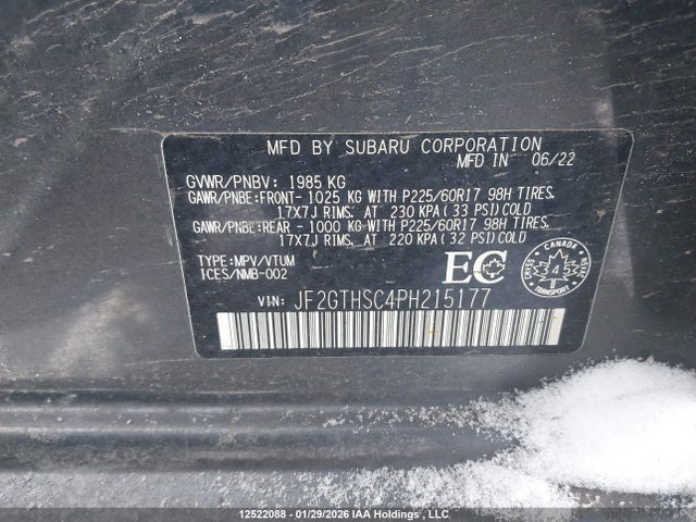 Subaru Crosstrek Outdoor 2023 JF2GTHSC4PH215177 Image 9