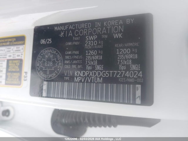 KNDPXDDG5T7274024 KIA Sportage Sx Prestige
