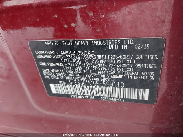 Subaru Forester 2.5i Touring Package 2015 JF2SJCHC5FH599110 Image 9