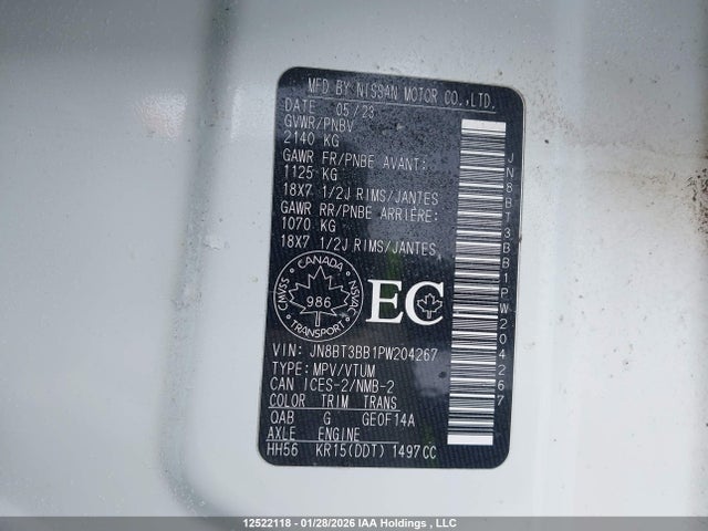 JN8BT3BB1PW204267 Nissan Rogue Sv Midnight Edition/sv Moonroof