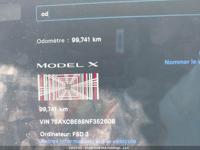 7SAXCBE68NF352608 Tesla MODEL X