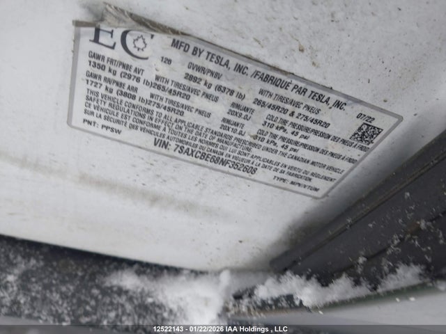 7SAXCBE68NF352608 Tesla MODEL X