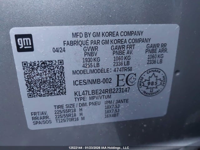 KL47LBE24RB223147 Buick Envista Sport Touring