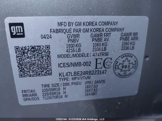 KL47LBE24RB223147 Buick Envista Sport Touring