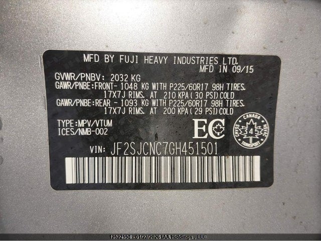 JF2SJCNC7GH451501 Subaru Forester