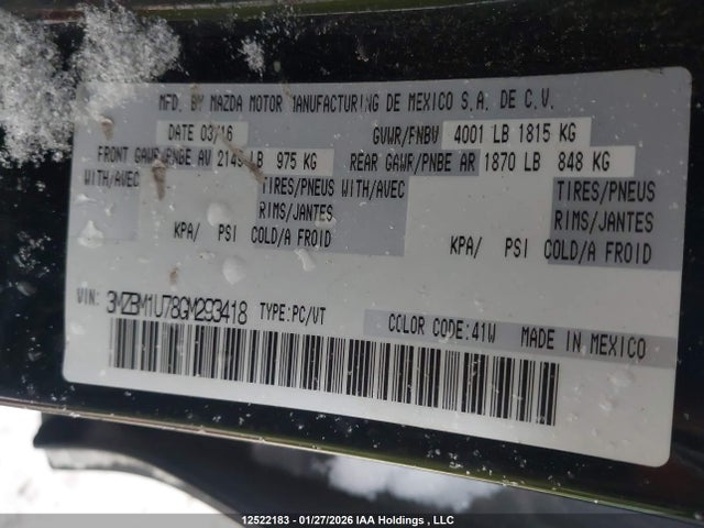 3MZBM1U78GM293418 Mazda Mazda3 G/gx