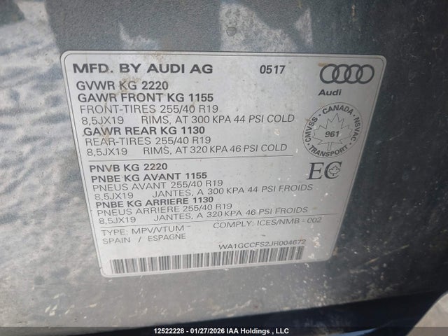 WA1GCCFS2JR004672 Audi Q3 2.0t Technik