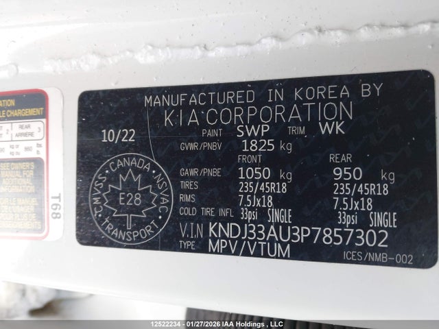 KNDJ33AU3P7857302 KIA SOUL EX