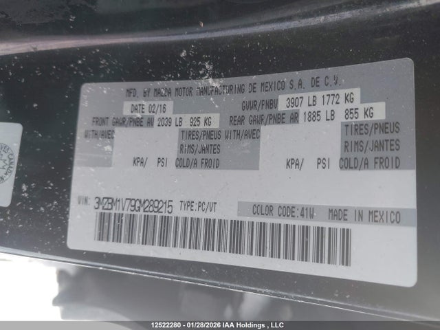 3MZBM1V79GM289215 Mazda 3 TOURING