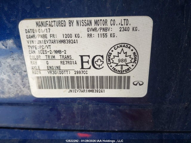 JN1EV7AR1HM839241 Infiniti Q50 3.0t