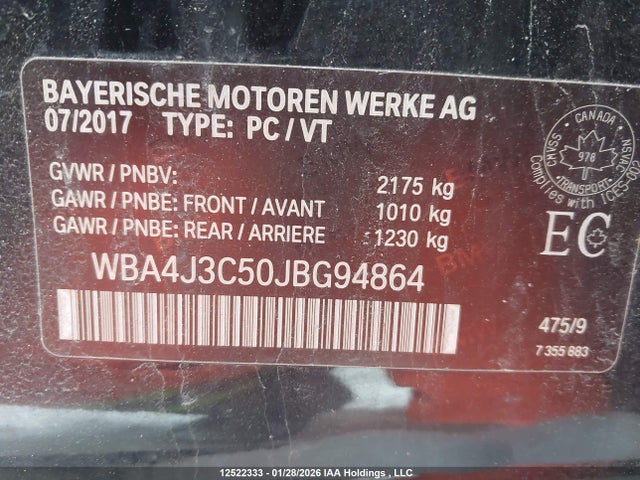 WBA4J3C50JBG94864 BMW 430i Gran Coupe Xdrive