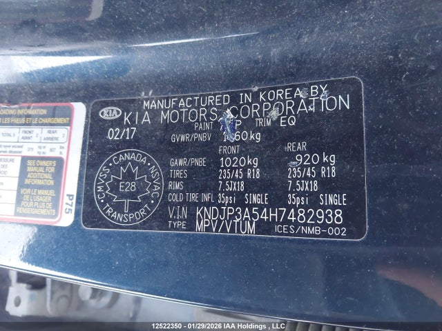 KNDJP3A54H7482938 KIA Soul Ex/ex Premium/ex Tech/ex+