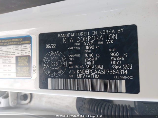 KNDEPCAA5P7364314 KIA Seltos Lx
