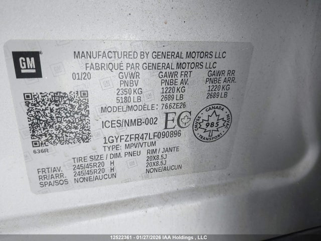 1GYFZFR47LF090896 Cadillac XT4 SPORT