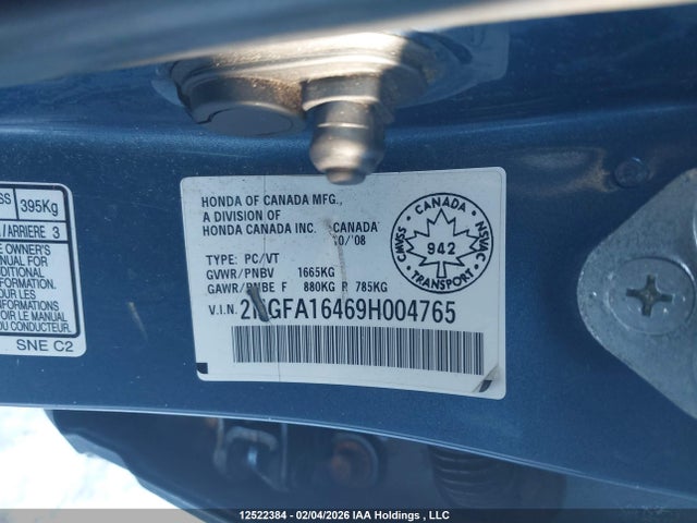 Aukcja sprzedaży 2009 Honda Civic Dx-g, vin: 2HGFA16469H004765, numer aukcji: 12522384
