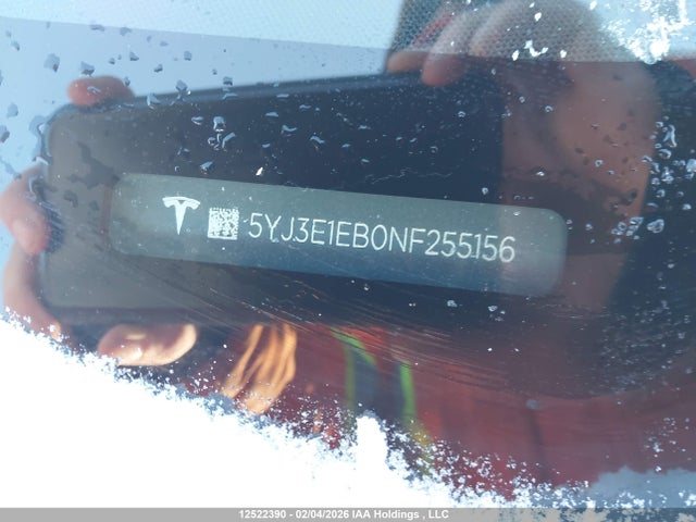Продаж на аукціоні авто 2022 Tesla Model 3, vin: 5YJ3E1EB0NF255156, номер лоту: 12522390