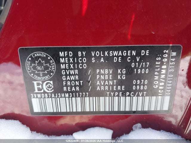 3VWDB7AJ3HM311777 Volkswagen Jetta