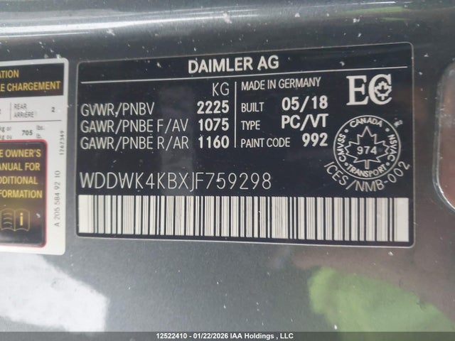 WDDWK4KBXJF759298 Mercedes-Benz C 300 4matic