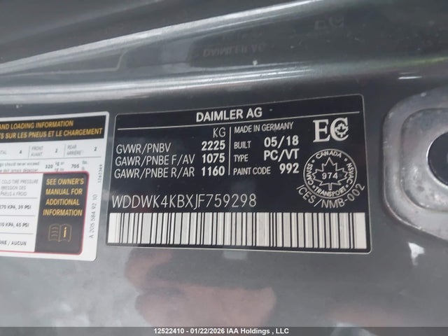WDDWK4KBXJF759298 Mercedes-Benz C 300 4matic