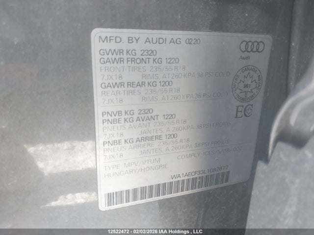 WA1AECF33L1082677 Audi Q3 PREMIUM