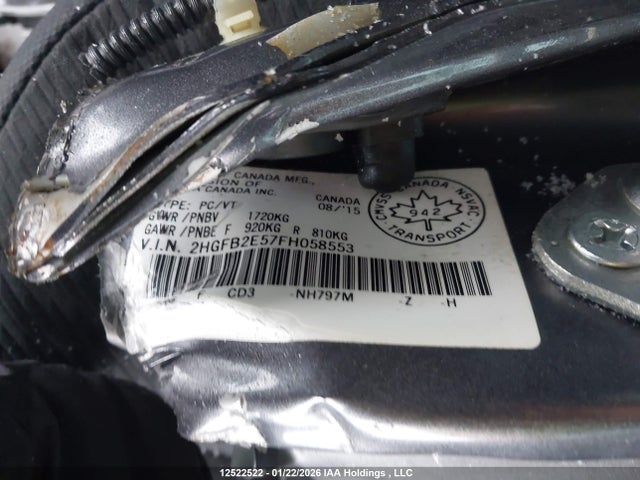Honda Civic Lx 2015 2HGFB2E57FH058553 Image 9