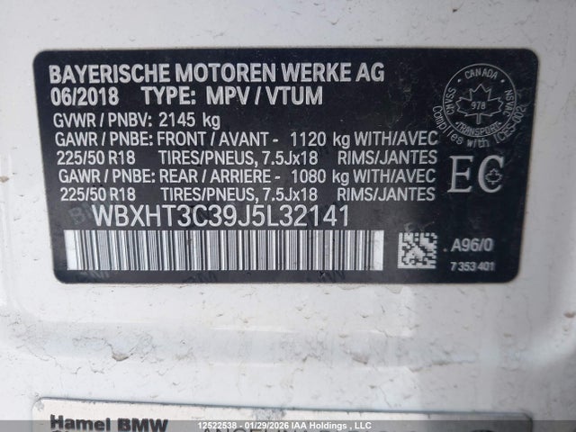 WBXHT3C39J5L32141 BMW X1 Xdrive28i