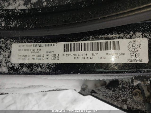Продажа на аукционе авто 2010 Chrysler Sebring Limited, vin: 1C3CC5FVXAN184313, номер лота: 12522589