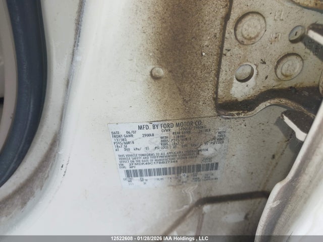 12522608 :رقم المزاد ، 2FMDK49C17BB27344 vin ، 2007 Ford Edge Sel Plus مزاد بيع