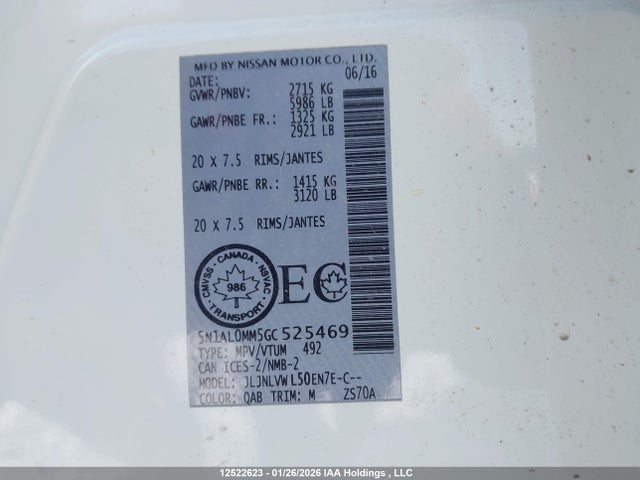 5N1AL0MM5GC525469 Infiniti QX60
