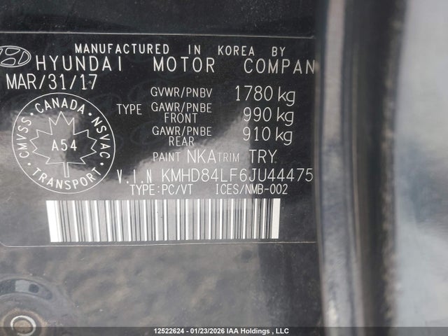 KMHD84LF6JU444751 Hyundai ELANTRA GL