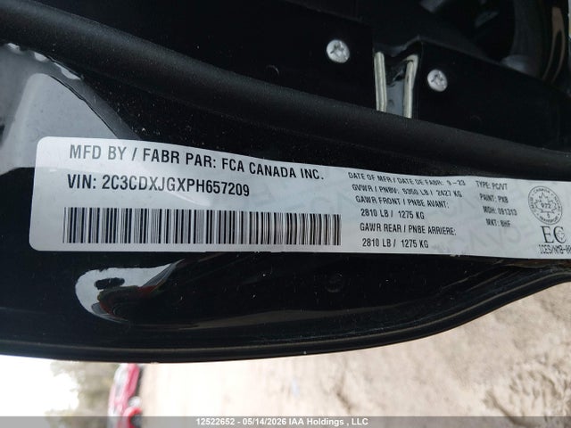 12522652 :رقم المزاد ، 2C3CDXJGXPH657209 vin ، 2023 Dodge Charger Sxt Awd مزاد بيع