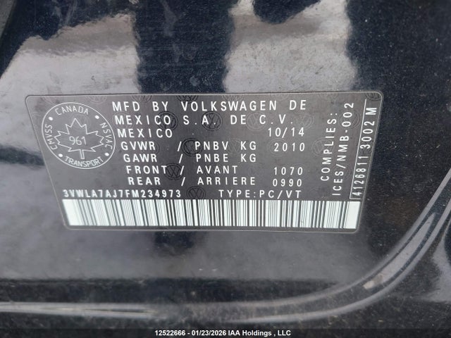 3VWLA7AJ7FM234973 Volkswagen Jetta
