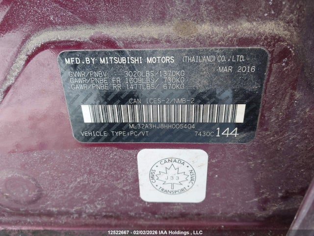 Mitsubishi Mirage 2017 ML32A3HJ8HH005404 Image 9