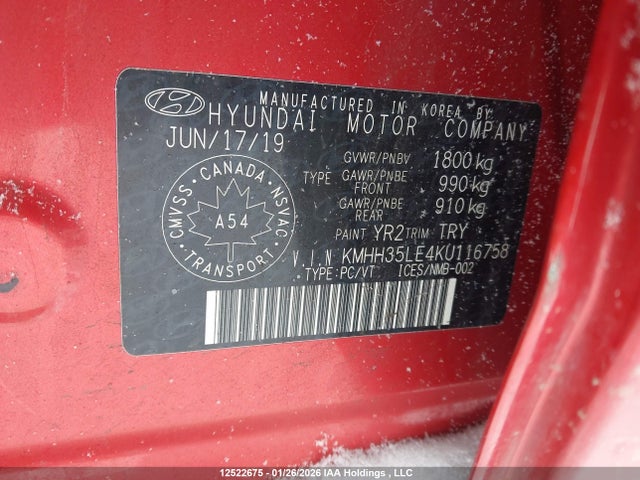 KMHH35LE4KU116758 Hyundai Elantra