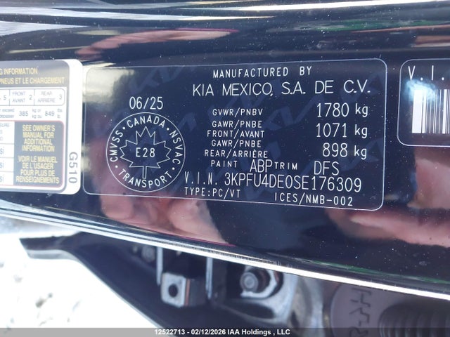 2025 Kia K4 Ex/ex+ მანქანა იყიდება აუქციონზე, vin: 3KPFU4DE0SE176309, აუქციონის ნომერი: 12522713