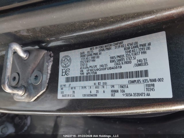 1FMCU9GX0FUB43519 Ford Escape