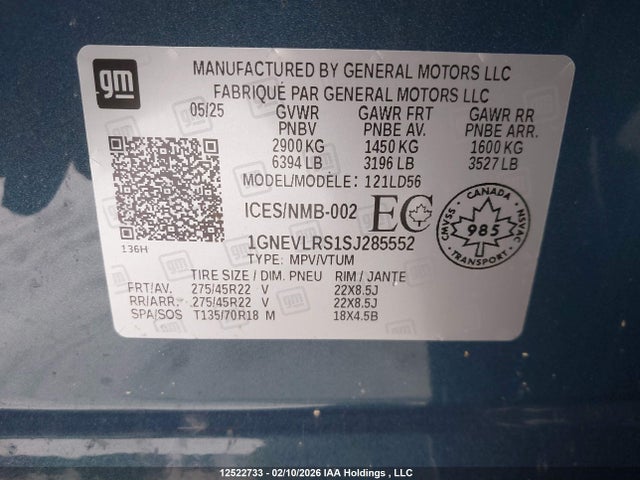 1GNEVLRS1SJ285552 Chevrolet Traverse Rs
