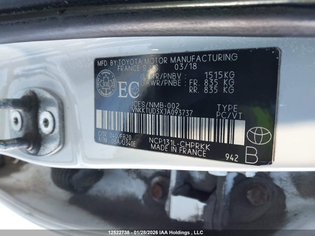 VNKKTUD3XJA093737 Toyota Yaris