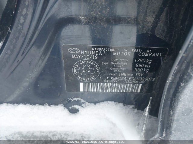Продаж на аукціоні авто 2020 Hyundai Elantra Sel/value/limited, vin: KMHD84LF0LU929079, номер лоту: 12522753