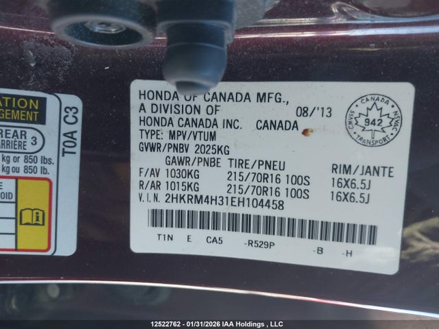 2HKRM4H31EH104458 Honda CR-V LX