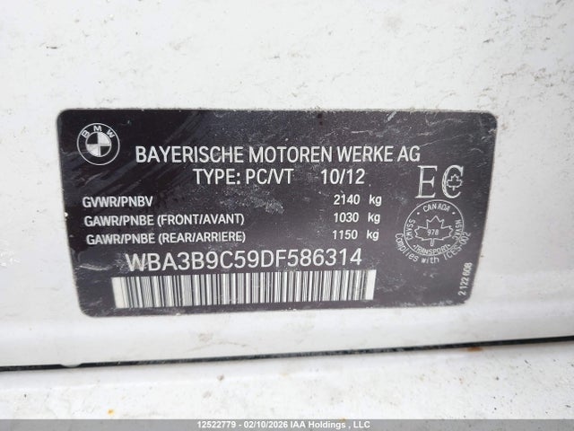 Продаж на аукціоні авто 2013 Bmw 335 Xi, vin: WBA3B9C59DF586314, номер лоту: 12522779