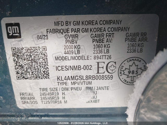 KL4AMGSL8RB008559 Buick Encore Gx Avenir Awd