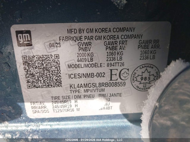 KL4AMGSL8RB008559 Buick Encore Gx Avenir Awd