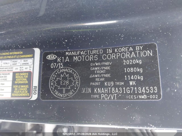 KNAHT8A31G7134533 KIA Rondo