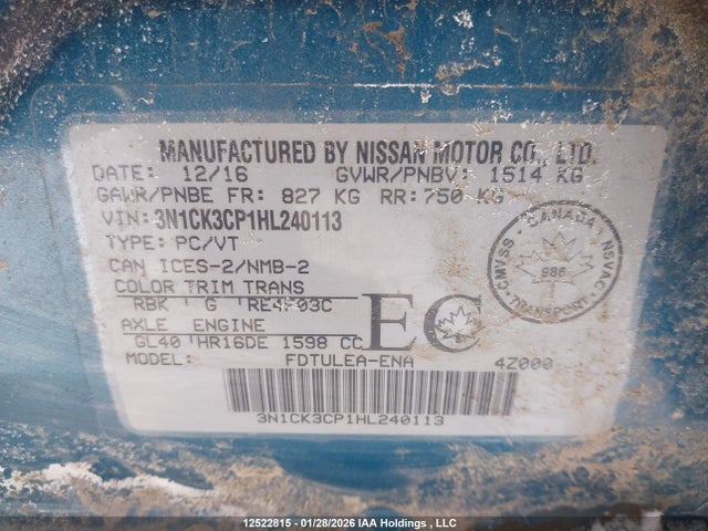 3N1CK3CP1HL240113 Nissan Micra